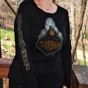 Purdue Boilermakers rhinestone RN long  sleeved shirt  XS S M L XL XXL 1X 2…